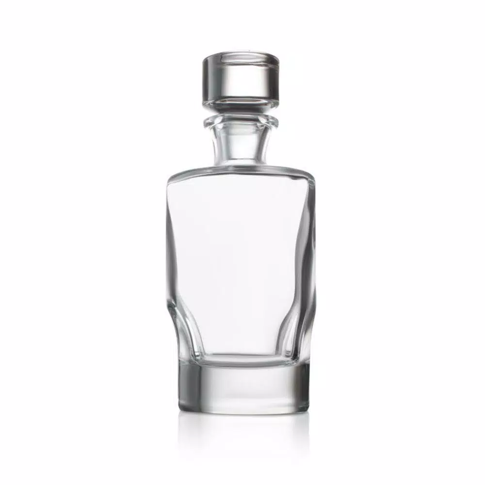 JoyJolt Carina Crystal Whiskey Decanter - 25 oz Square Glass Liquor Decanter with Stopper