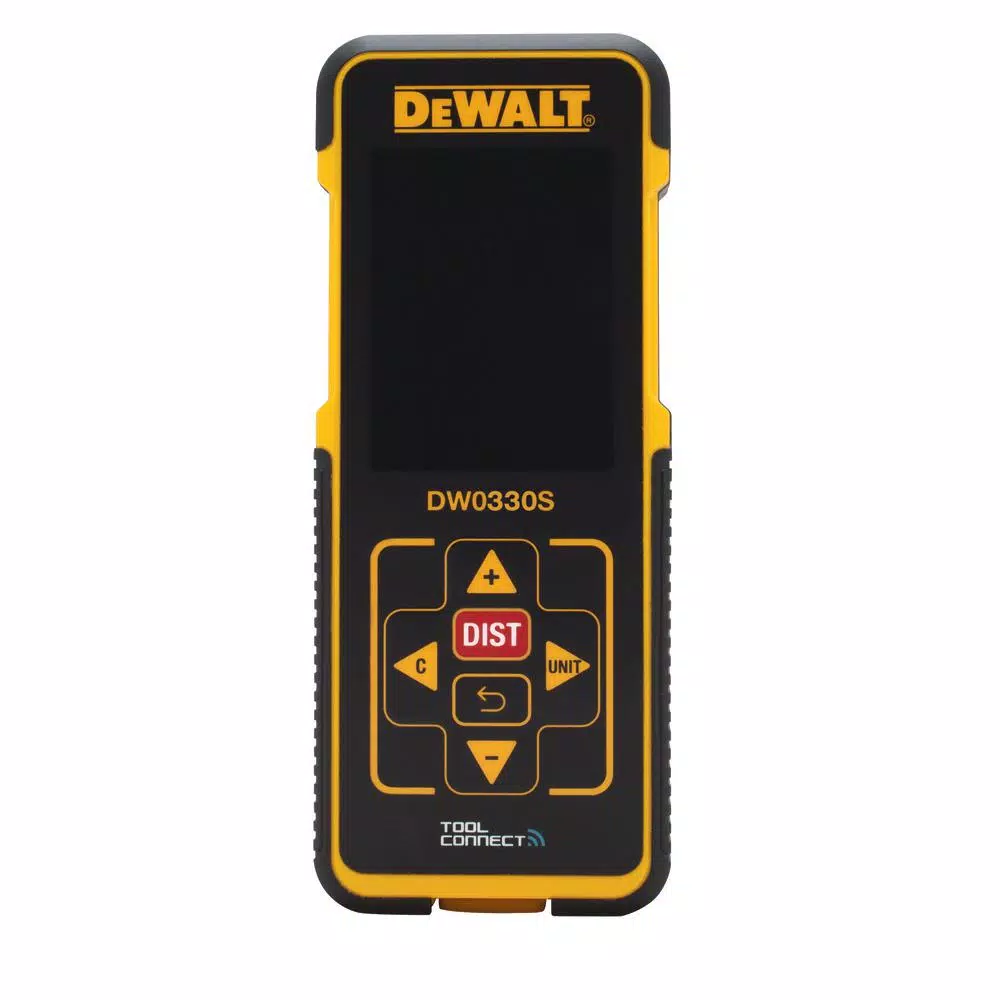 DEWALT 330 ft. Laser Distance Measurer with Color Screen and Tool Connect App Compatibility