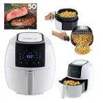 GoWISE USA 5.8 Qt. XL Air Fryer with Touch Screen, 8-in-1 Rapid Air Circulation Technology, White thumbnail 4
