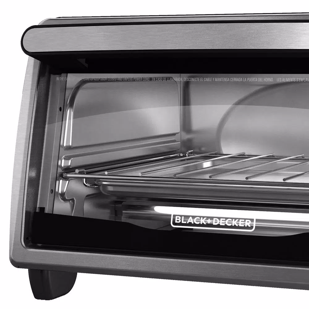 BLACK+DECKER 4-Slice Stainless Steel Toaster Oven with EvenToast Technology