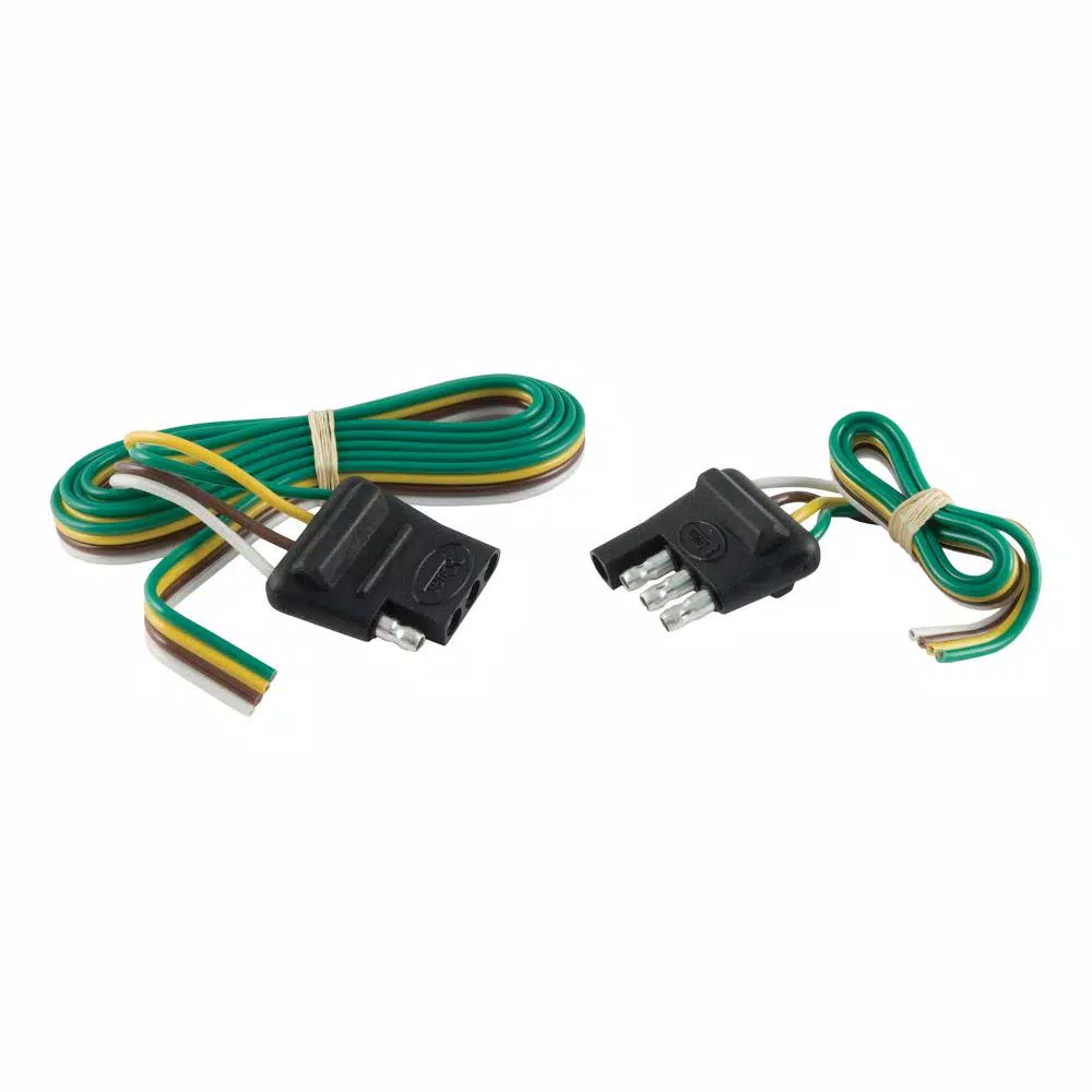 CURT 4-Way Flat Trailer Connector Kit with 12" and 48" Wires