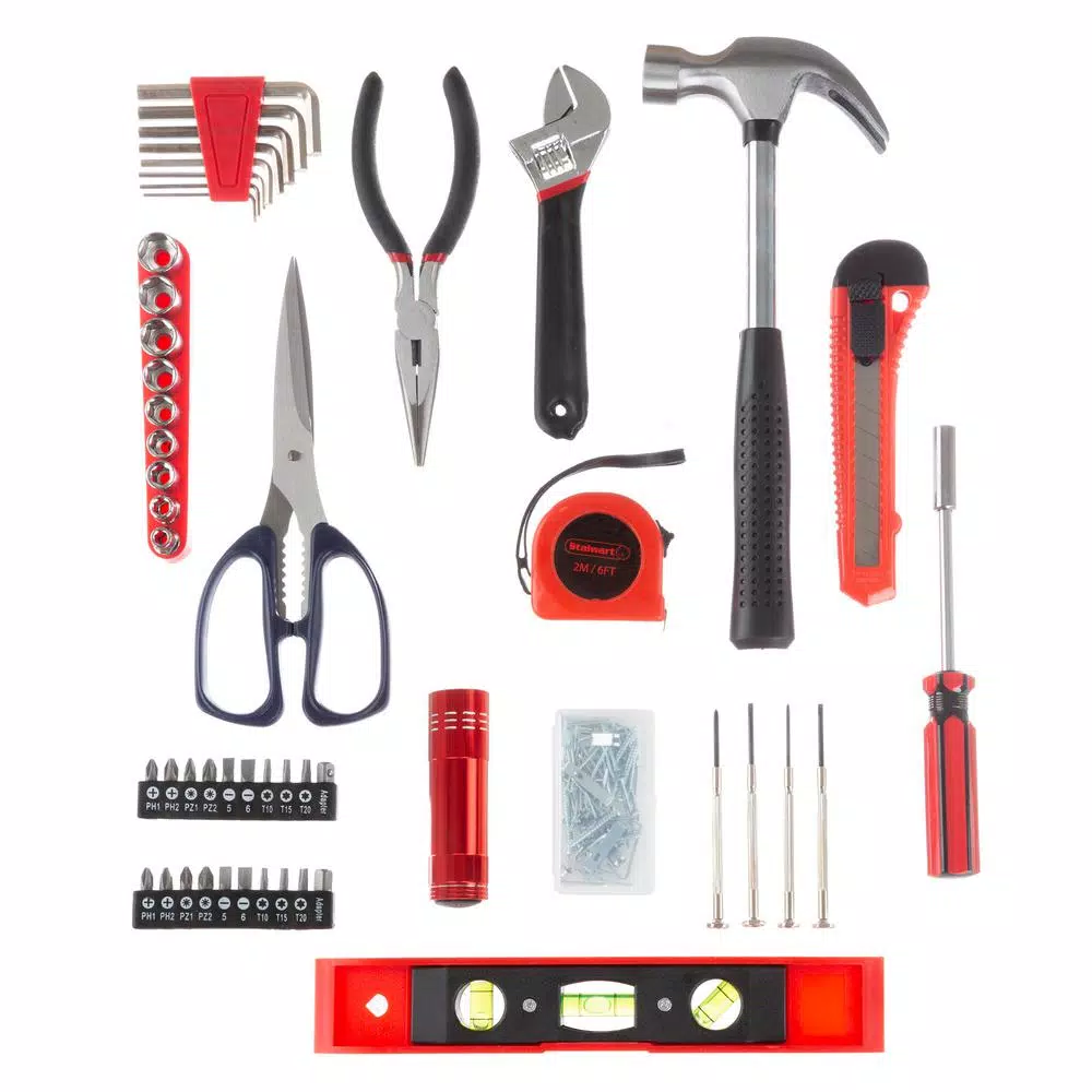 Stalwart 131-Piece Heat-Treated Steel Hand Tool Set with Carrying Case