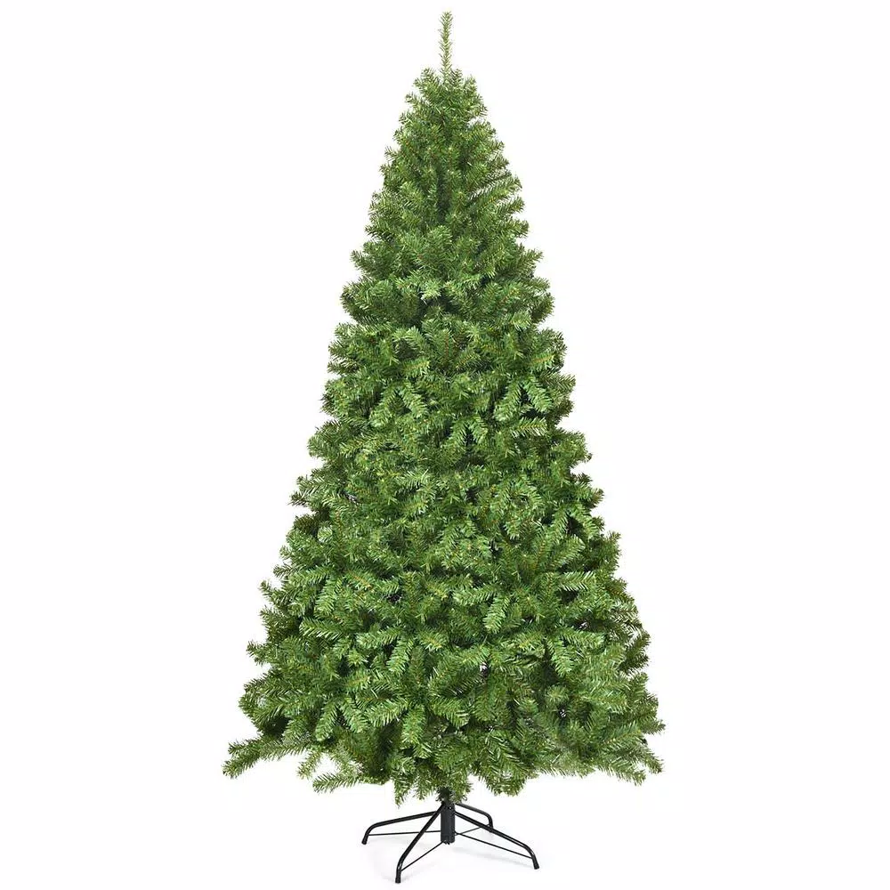 Costway 9 ft. Slim Fraser Fir Artificial Christmas Tree, Unlit Green with 2094 Tips