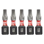 Milwaukee SHOCKWAVE Torx T20 1 in. Impact Duty Steel Screwdriver Bits, 5-Pack thumbnail 1