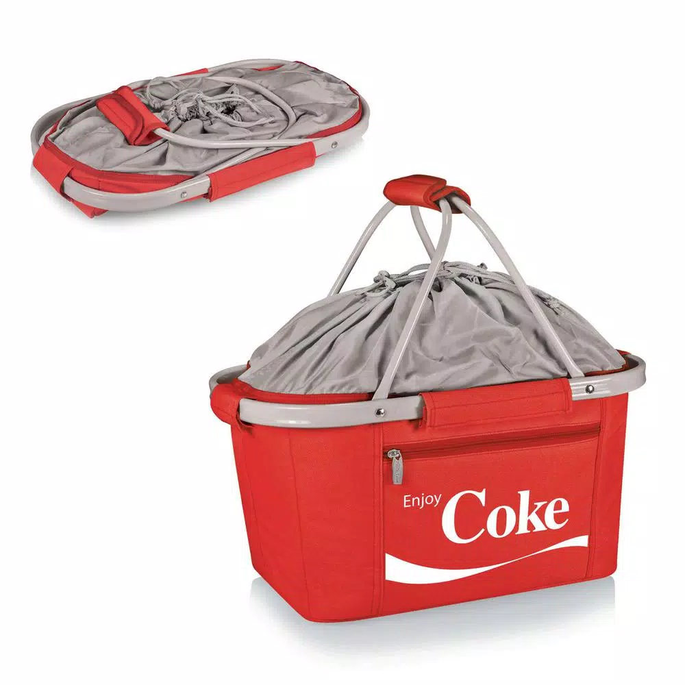 ONIVA Coca-Cola Metro Basket Collapsible Tote Cooler, 34 oz, Red