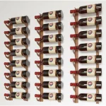 Di Prima USA 24-Bottle Multi-Section Wall Mounted Wine Rack, Chestnut Brown Steel thumbnail 1