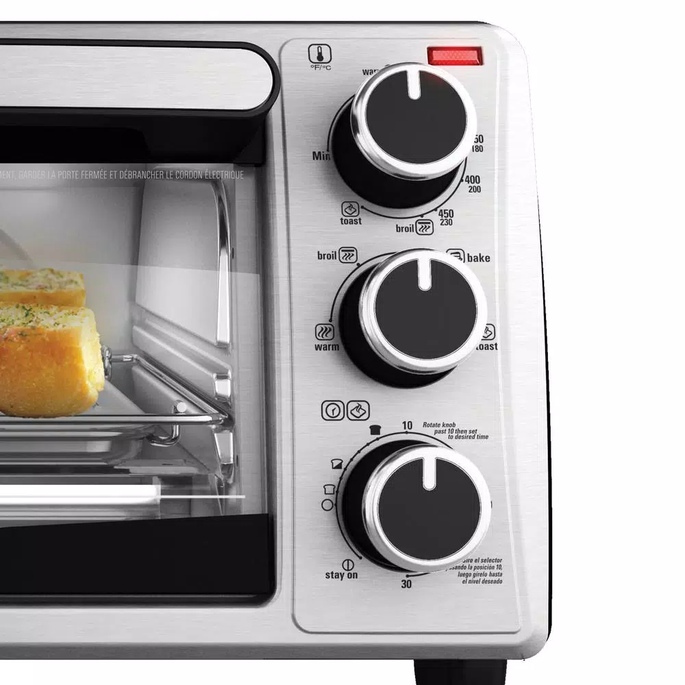 BLACK+DECKER 4-Slice Stainless Steel Toaster Oven with EvenToast Technology
