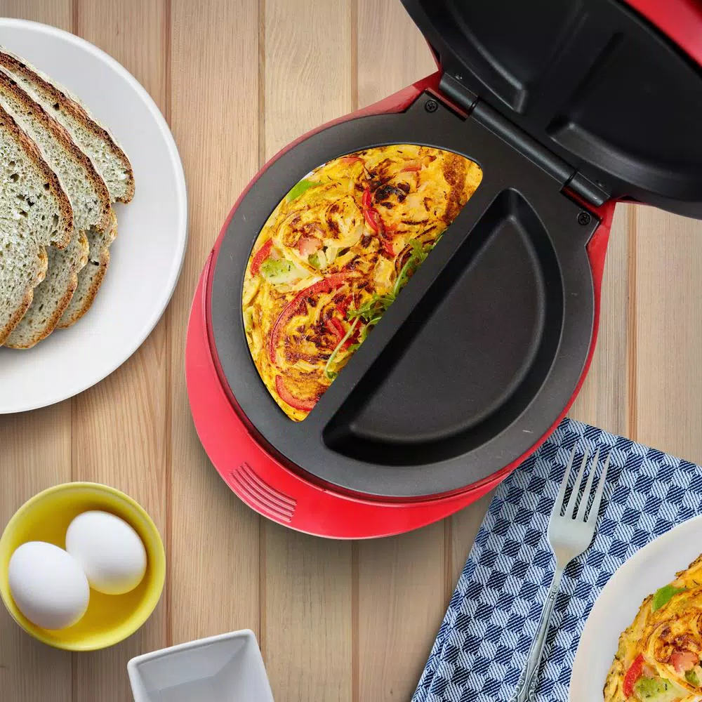 Better Chef 4-Egg Electric Double Red Omelet Maker Egg Cooker