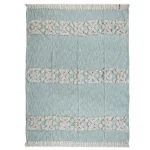 LR Resources Soft Aztec Sky Blue Decorative Throw Blanket - 50 in. x 60 in. Cotton Tufted Throw thumbnail 1