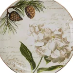 Park Designs Wintertime Multicolor Ceramic Salad Plate Set, Assorted Hydrangea and Magnolia Designs (Set of 4) thumbnail 2