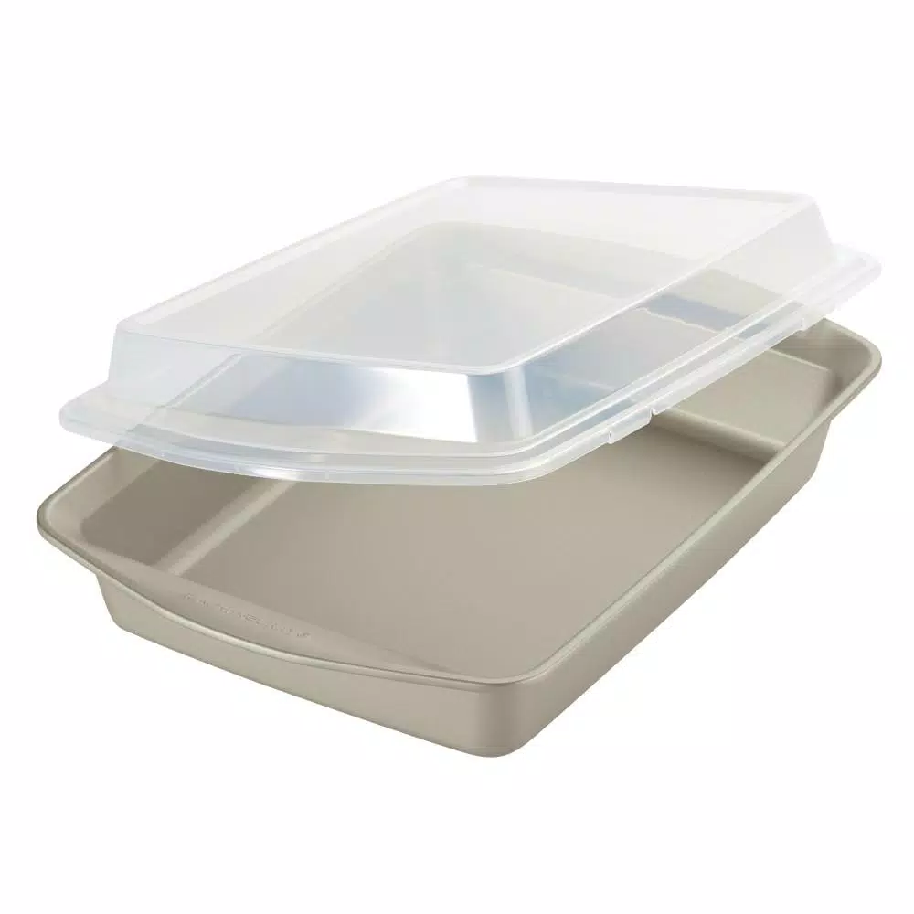 Rachael Ray 3-Piece Nonstick Bakeware Set with Swing Lid, Silver