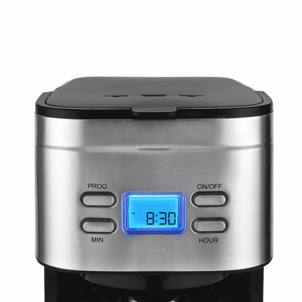 KALORIK 12-Cup Programmable Digital Coffee Maker, Stainless Steel Drip Coffee Machine