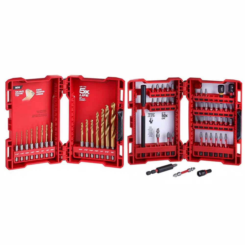 Milwaukee SHOCKWAVE Impact Duty Titanium Drill Bit and Driver Bit Set, 60-Piece