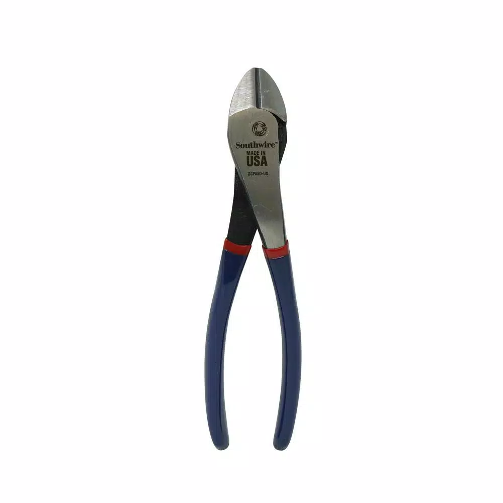 Southwire 8 in. High-Leverage Angled Head Diagonal Cutting Pliers with Dip Grip