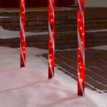 Home Accents Holiday 4 ft. Lighted Candy Cane Pathway Stakes, Set of 3, Red and White Incandescent Lights thumbnail 5