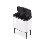 Brabantia Bo 9 Gallon Dual Compartment White Steel Rectangular Touch Bin with Removable Buckets thumbnail 6