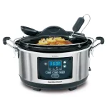 Hamilton Beach 6 Qt. Stainless Steel Programmable Slow Cooker with Temperature Probe thumbnail 1
