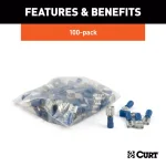CURT Female Quick Connectors, 16-14 Gauge Wire, Blue, 100-Pack thumbnail 3