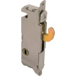 Prime-Line Steel Mortise Lock for Sliding Patio Doors, 3-11/16 in. Hole Centers, Vertical Keyway, Stainless Steel Finish thumbnail 1