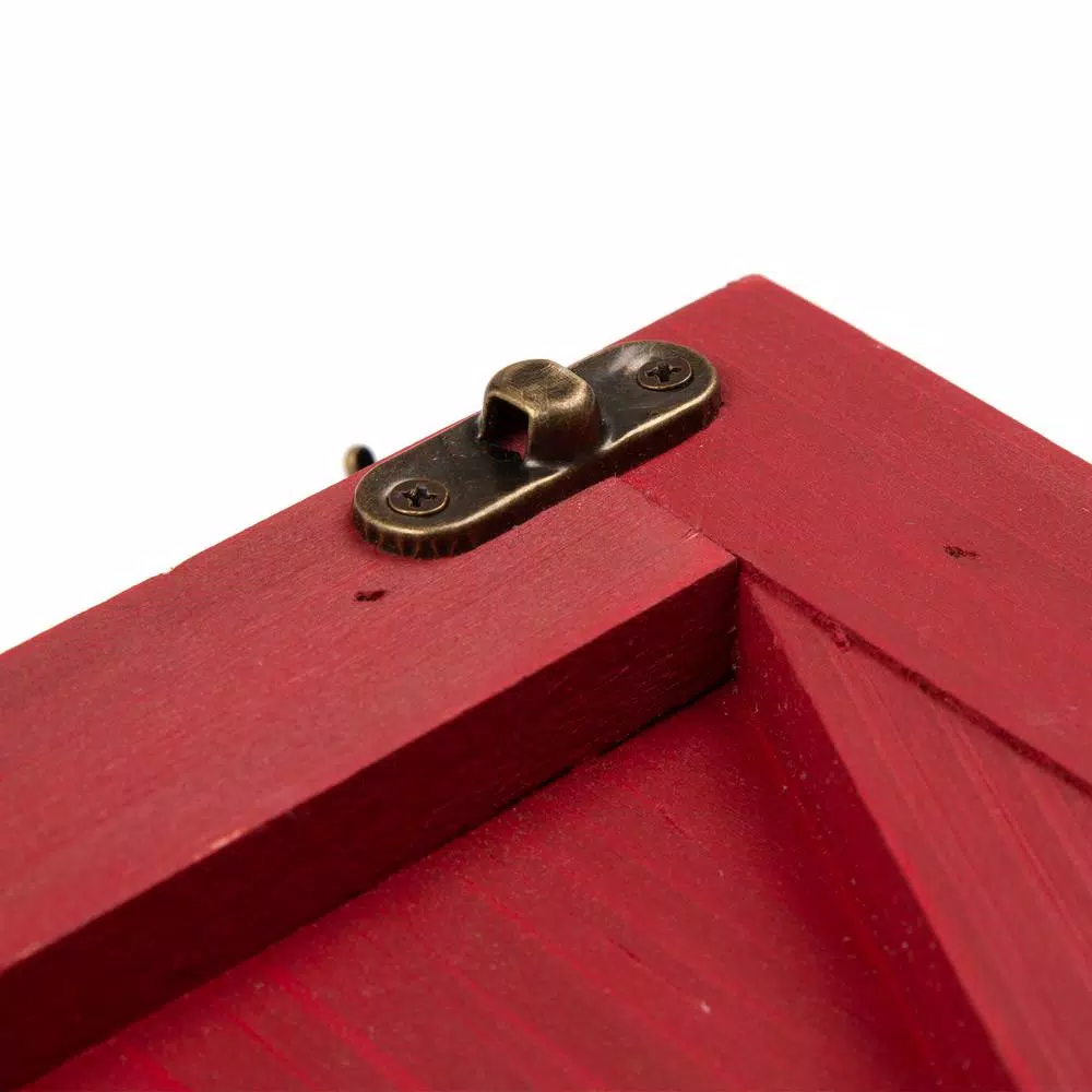 Glitzhome 26 in. Red Wooden Tree Collar - Handcrafted Rustic Tree Box