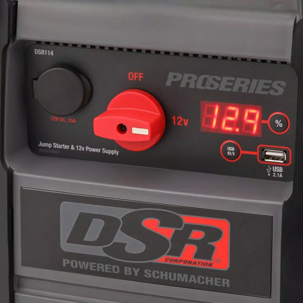 Schumacher ProSeries DSR114 12V Jump Starter, 525 Peak Amps, USB & DC Power