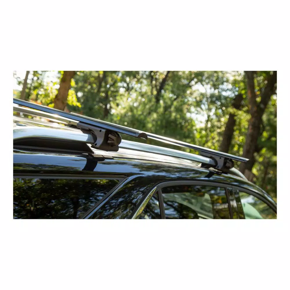CURT Universal Aluminum Roof Rack Cross Bars, 150 lb. Capacity, Black (2-Pack)