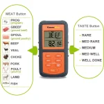 ThermoPro TP-06 Digital Meat Thermometer with Color-Changing LCD, Probe, and Timer - Orange thumbnail 3