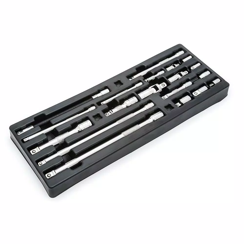 Husky 19-Piece Socket Accessory Set with Wobble Extensions, Adapters, and Universal Joints
