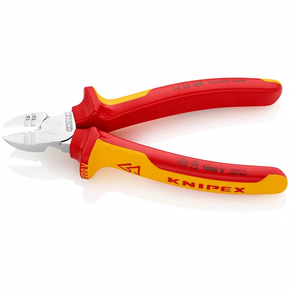KNIPEX 6-1/4 in. 1000V Insulated Diagonal Cutter and Wire Stripper