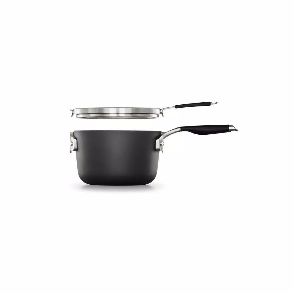 Calphalon Select by Calphalon 3.5 Qt. Hard-Anodized Nonstick Saucepan with Glass Lid, Black