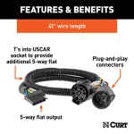 CURT 5-Way Flat Trailer Connector Kit - Replacement OE USCAR Socket thumbnail 4