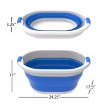 Lavish Home Blue Collapsible Multi-Use Laundry Basket with Comfort Grip Handles thumbnail 3