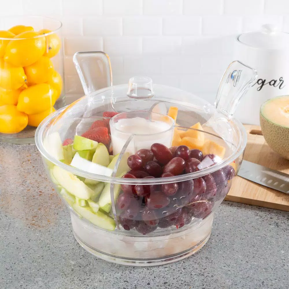 Classic Cuisine 6-Piece Cold Serving Bowl Set with Ice Compartment and Domed Lid