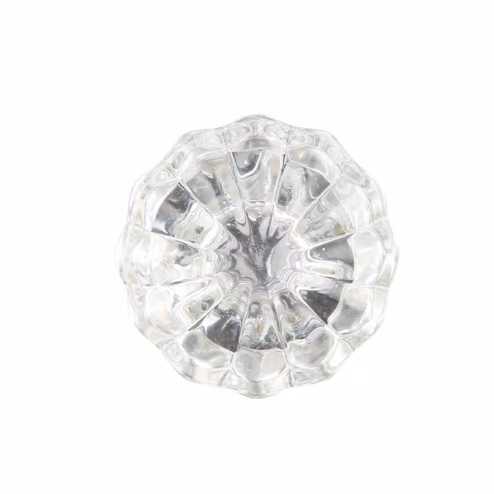 Prime-Line Fluted Glass Door Knob Passage Set, 2 in. Diameter, Brass Plated, Antique Style