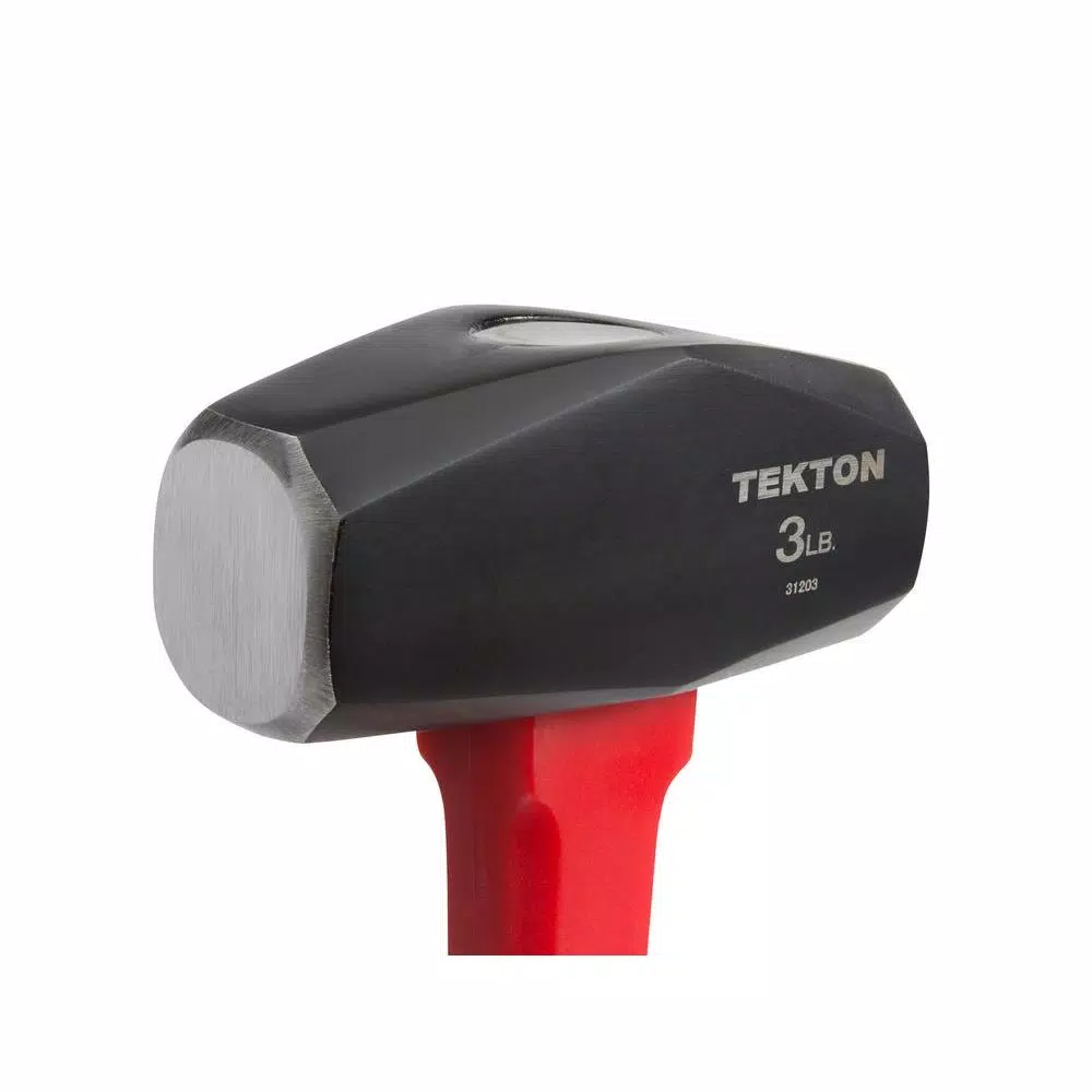 TEKTON 3 lb. Drilling Hammer with Fiberglass and Rubber Grip