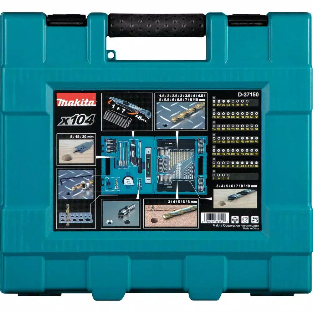 Makita 104-Piece Metric Bit and Hand Tool Set with HSS-TIN Drill Bits