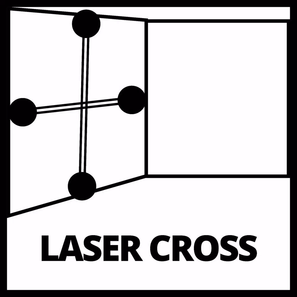 Einhell TC-LL 2 Self-Leveling Red-Beam Cross-Line Laser Level, 30-Ft Range