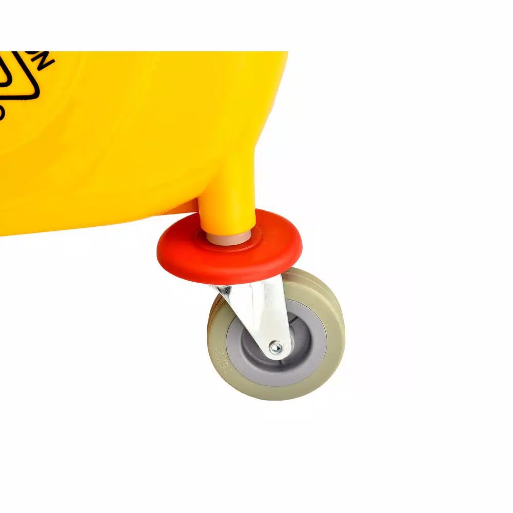 Alpine Industries 36 Qt. Yellow PVC Mop Bucket with Side Wringer