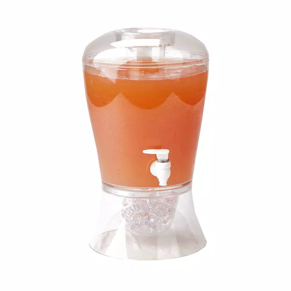 Mind Reader 128 oz. Clear Beverage Dispenser with Fruit Infuser and Ice Cone Holder