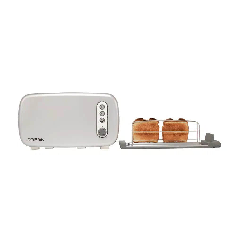 BergHOFF Seren 2-Slice Chrome Long Slot Toaster with Side Loading Rack