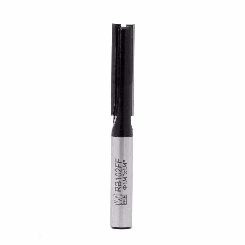 WEN 1/4 in. Straight 2-Flute Carbide Tipped Router Bit, 1/4 in. Shank
