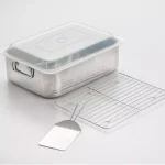 ExcelSteel 4-Piece Stainless Steel Roaster and Lasagna Pan Set with Plastic Cover and Spatula thumbnail 1