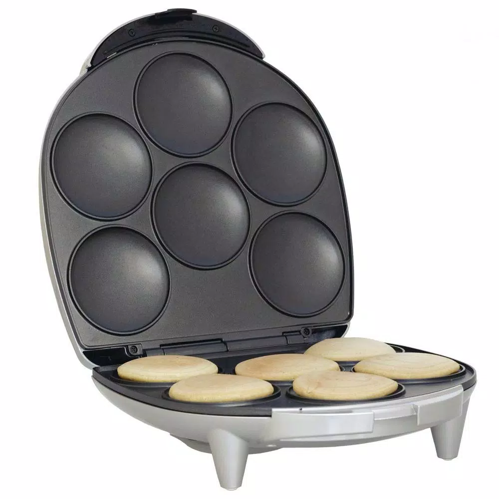 Brentwood Appliances AR-136 6-Piece Nonstick Arepa Maker, Silver Countertop Specialty Grill
