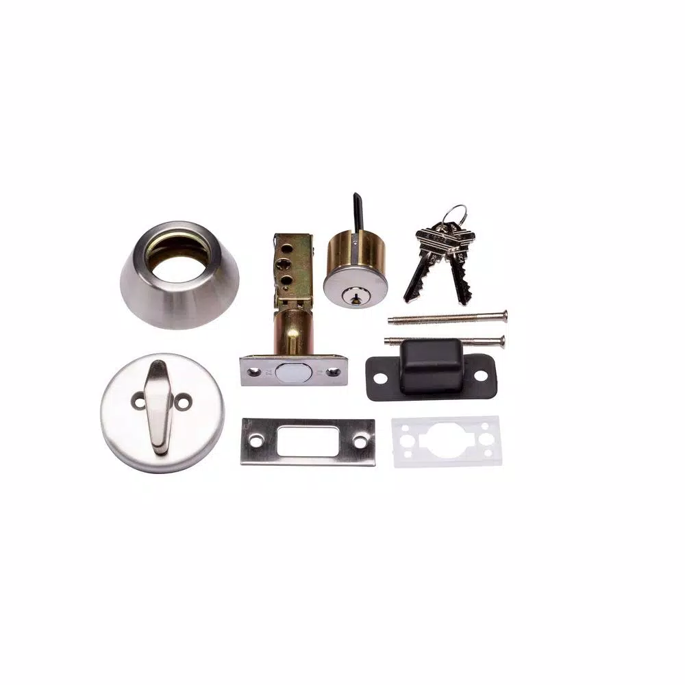 Taco Stainless Steel Cylindrical Entry Knob and Deadbolt Combo, Weiser Keyway, Grade 3