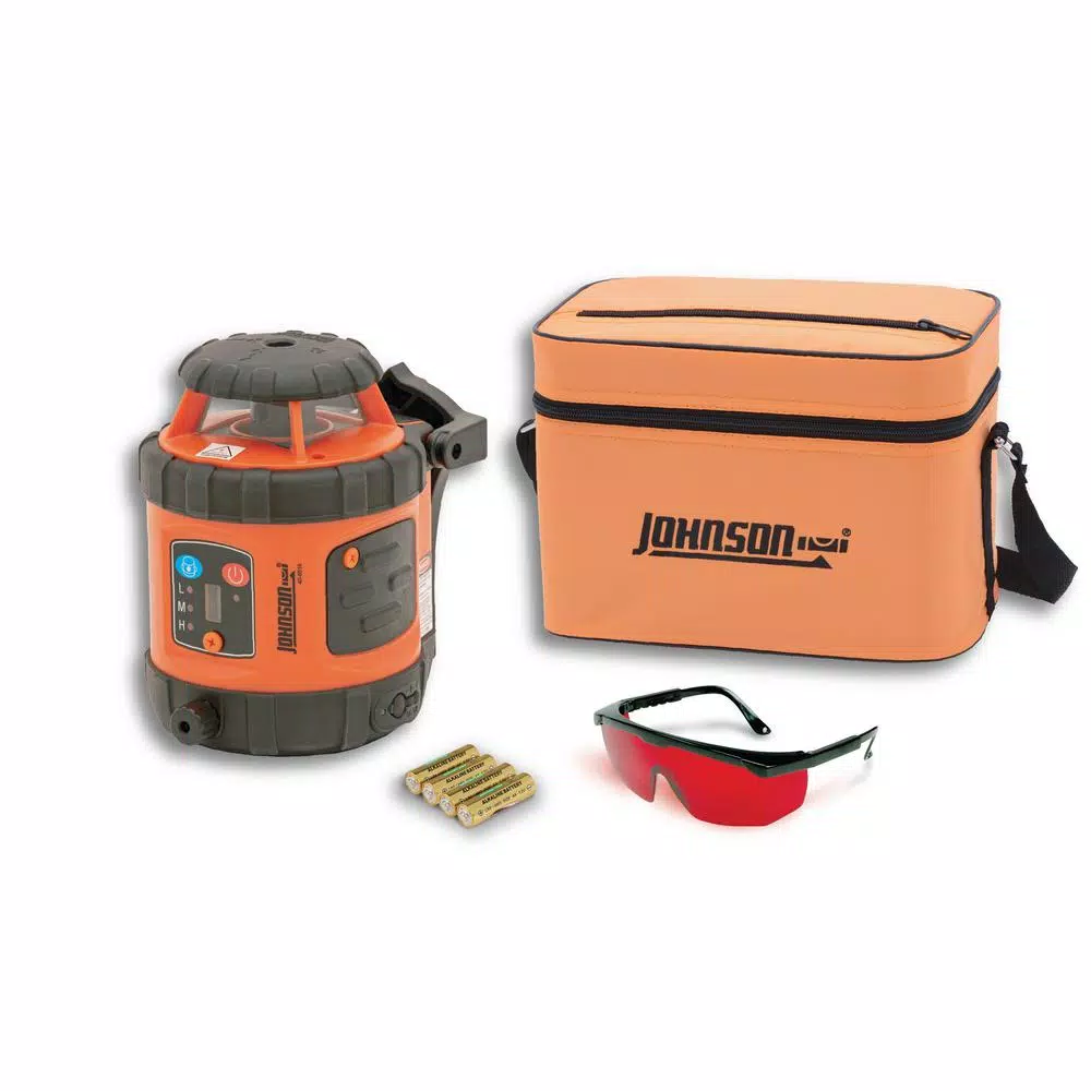 Johnson Self-Leveling 360° Rotary Laser Level, Red Beam, 800 ft. Range