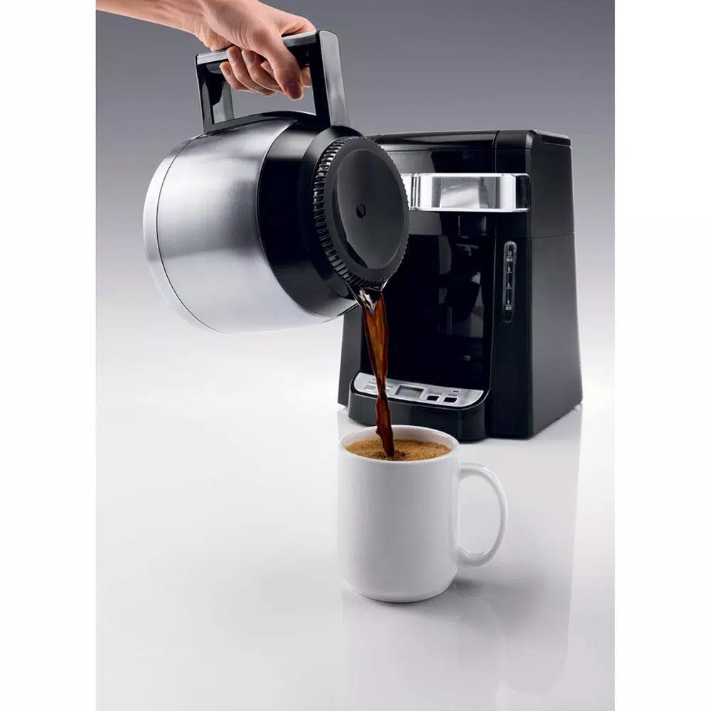DeLonghi De'Longhi 10-Cup Black Stainless Steel Drip Coffee Maker with Thermal Carafe and Front Access