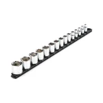 TEKTON 3/8 in. Drive 6-Point SAE Socket Set, 15-Piece with Twist-to-Lock Rail thumbnail 1