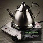 Ovente 1000W Electric Infrared Single Burner Cooktop, Silver Ceramic Glass Hot Plate thumbnail 7
