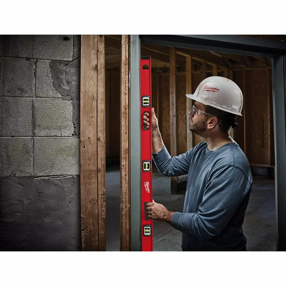 Milwaukee 48 in. Magnetic I-Beam Level, Aluminum Frame with Pitch Vial