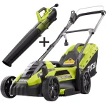 RYOBI 13 in. 11 Amp Corded Electric Walk Behind Push Mower and 8 Amp Electric Jet Fan Blower Combo thumbnail 1